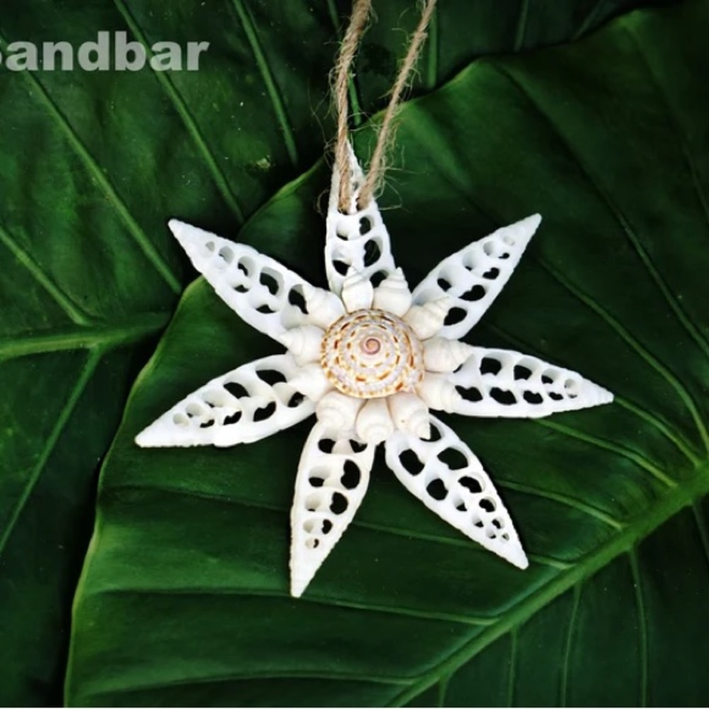 Sundial Ornament Sliced Shell Snowflake Coastal Christmas Beach Decor TheSandbar
